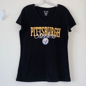 Womens NFL Team Apparel Pittsburgh Steelers Rayon Blend Shirt Size L A025